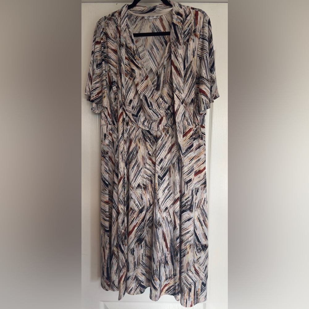 Sandra Darren Abstract Pattern Maxi Dress